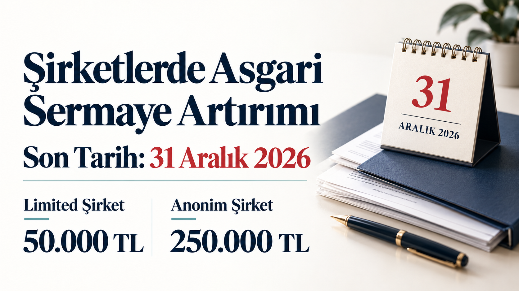 Şirketlerde Asgari Sermaye Artırımı İçin Son Tarih: 31 Aralık 2026